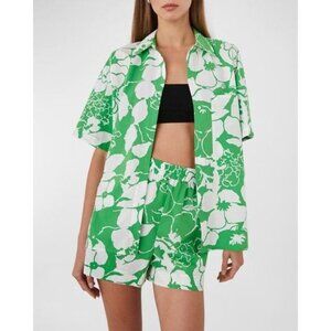 New Rails Lotus Mackinley Summer Hawaiian Button-Front Shirt Green Floral XS